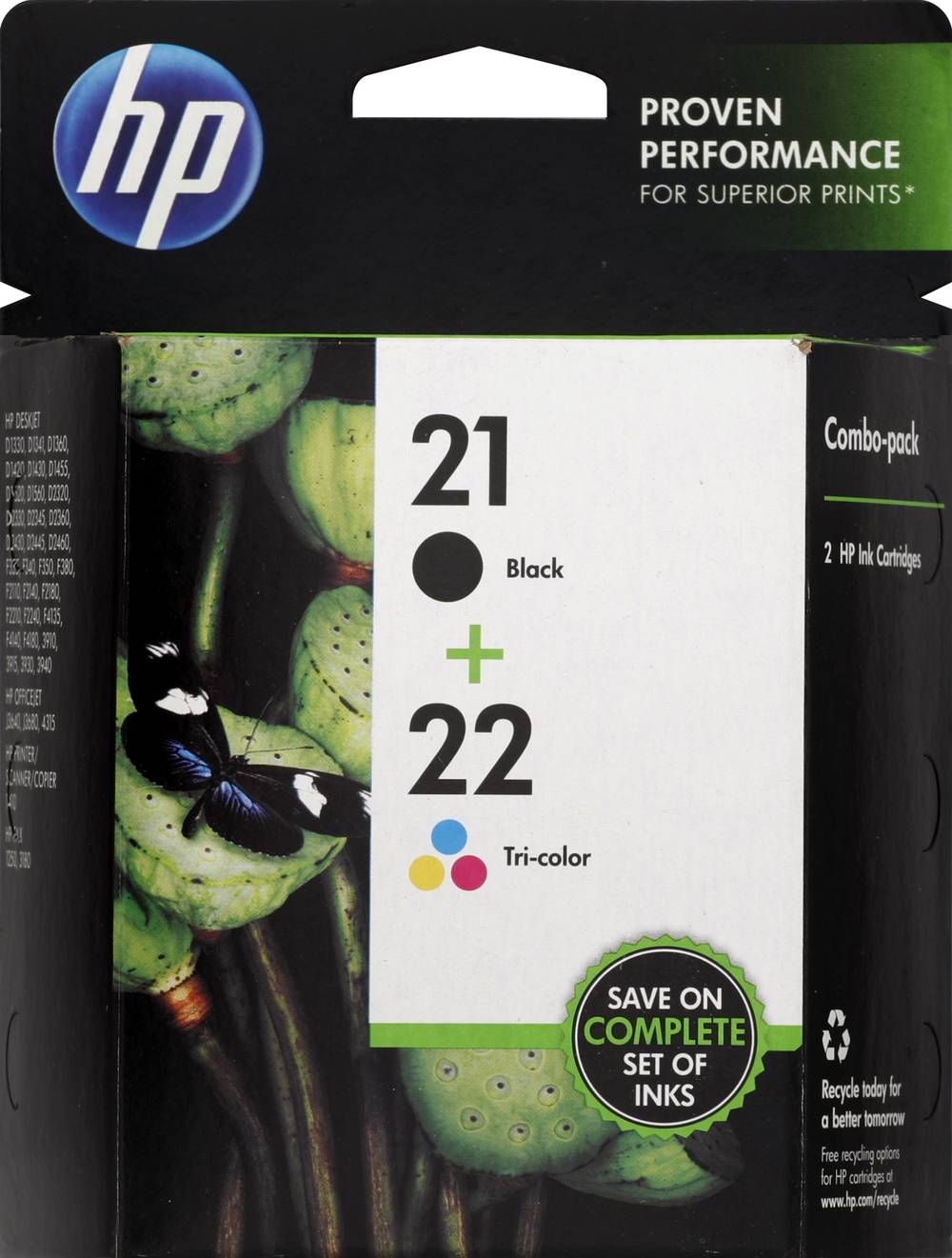 HP Black 21 Tri-Color 22 Combo-Pack Ink Cartridges