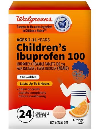 Walgreens Children's Ibuprofen 100 mg Chewable Tablets, Orange (24 ct)