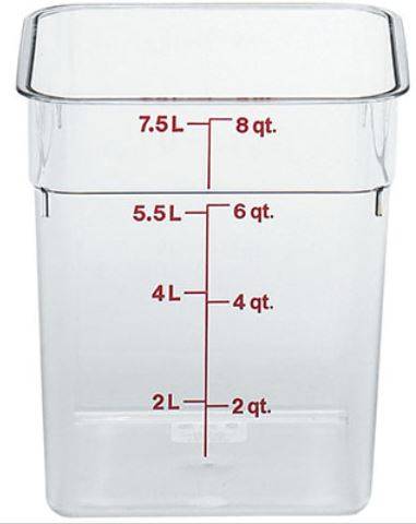 Cambro - CamSquare Food Container, 8 qt., clear