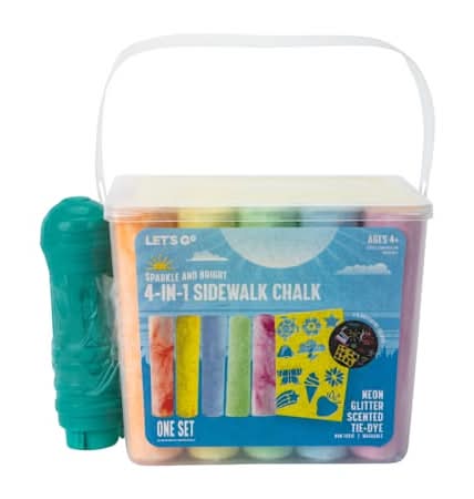 Sparkle And Bright 4-In-1 Sidewalk Chalk Set