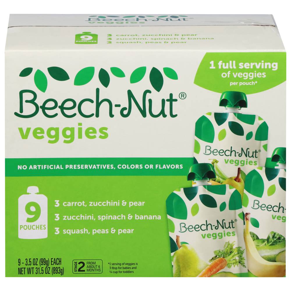 Beech-Nut Stage 2 Veggies Pouches Variety pack (1.97 lbs)