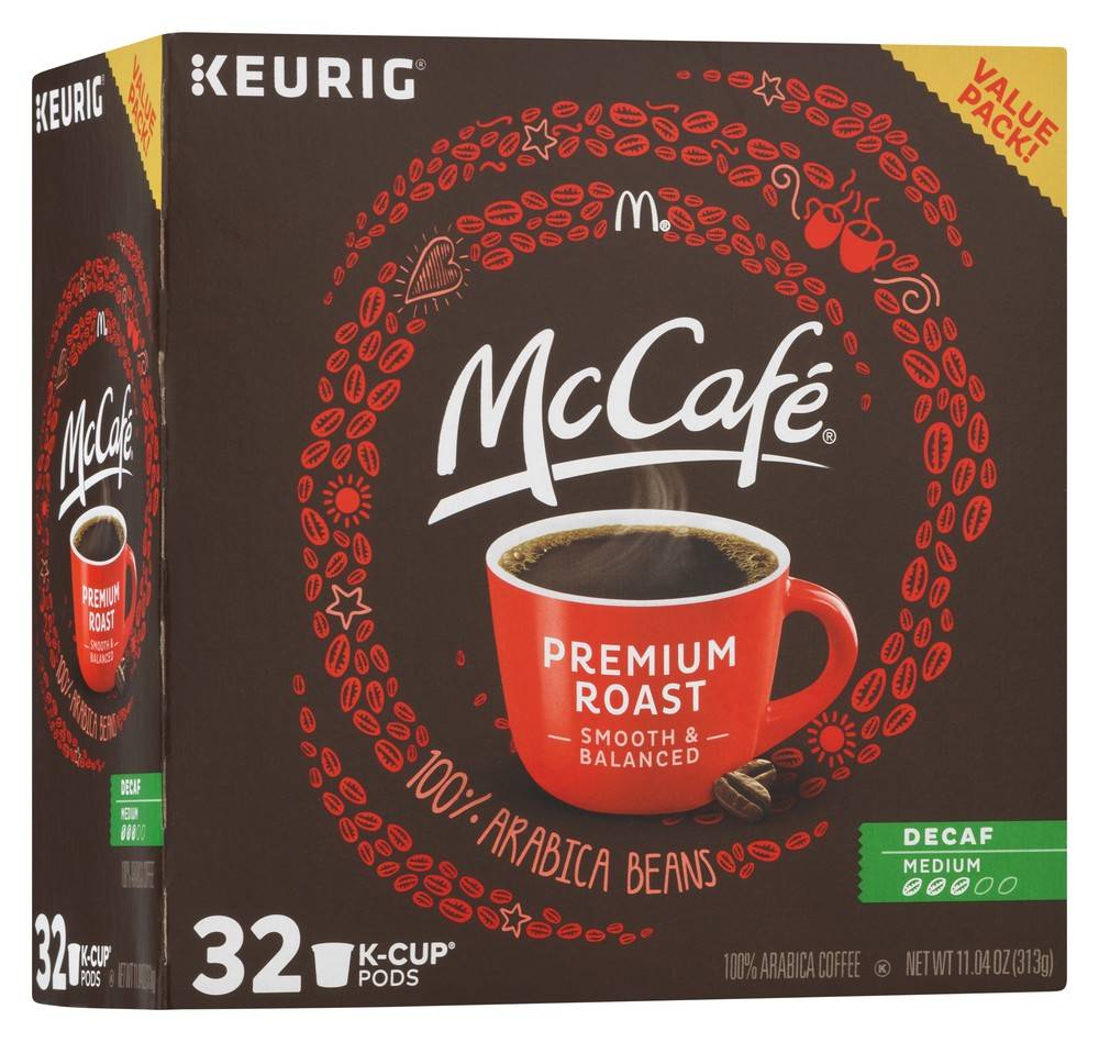 McCafé Keurig Medium Decaf K-Cup Pods, Premium Roast (11.04 oz, 32 ct)