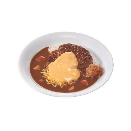 チーズ煮込みハンバーグカレーPork Curry Rice w/ Cheese &  Stewed Hamburg Steak