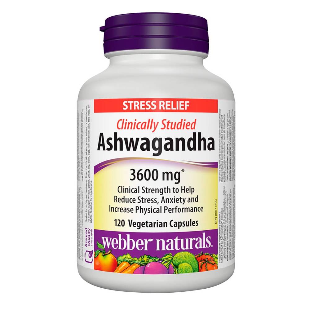 Webber Naturals Ashwagandha capsules végétariennes (120 unites) - Ashwagandha supplement vegicaps (120 units)