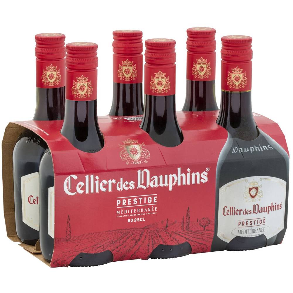 Vin Rouge Côtes Du Rhône Syrah CELLIER DES DAUPHINS - le pack de 6 bouteilles de 25cL