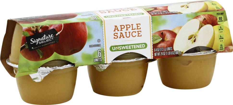 Signature Select Unsweetened Apple Sauce (6 x 4 oz)