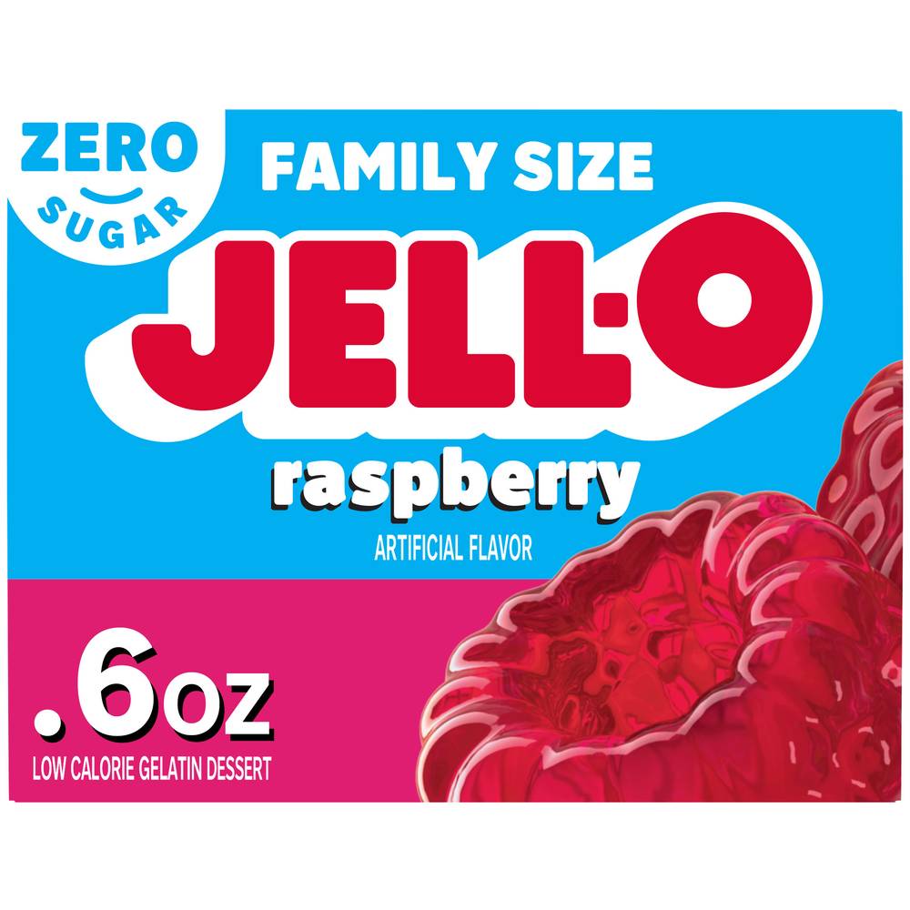 Jell-O Zero Sugar Gelatin Dessert, Raspberry (0.6 oz)