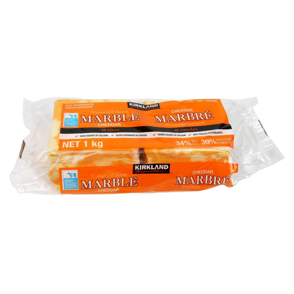 Kirkland Signature Sliced Marble Cheddar 1Kg 