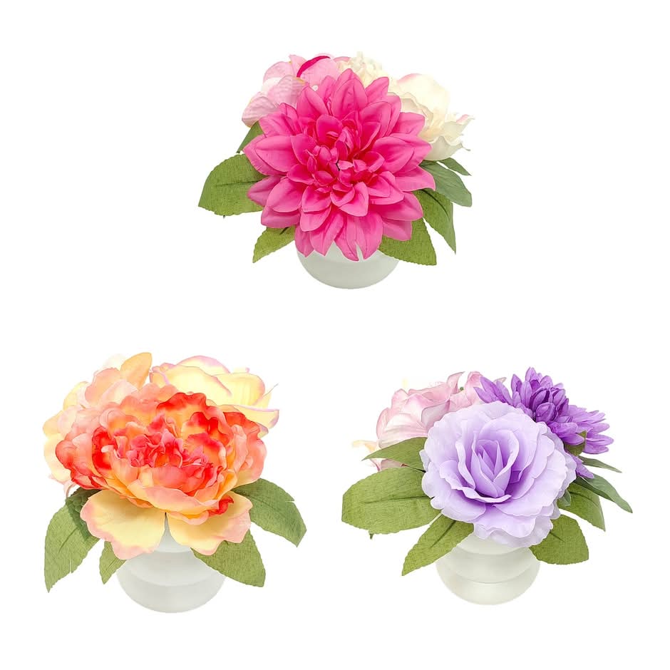 2-Tone Floral Arrangement With Pot, Assorted Colors, 1-ct.