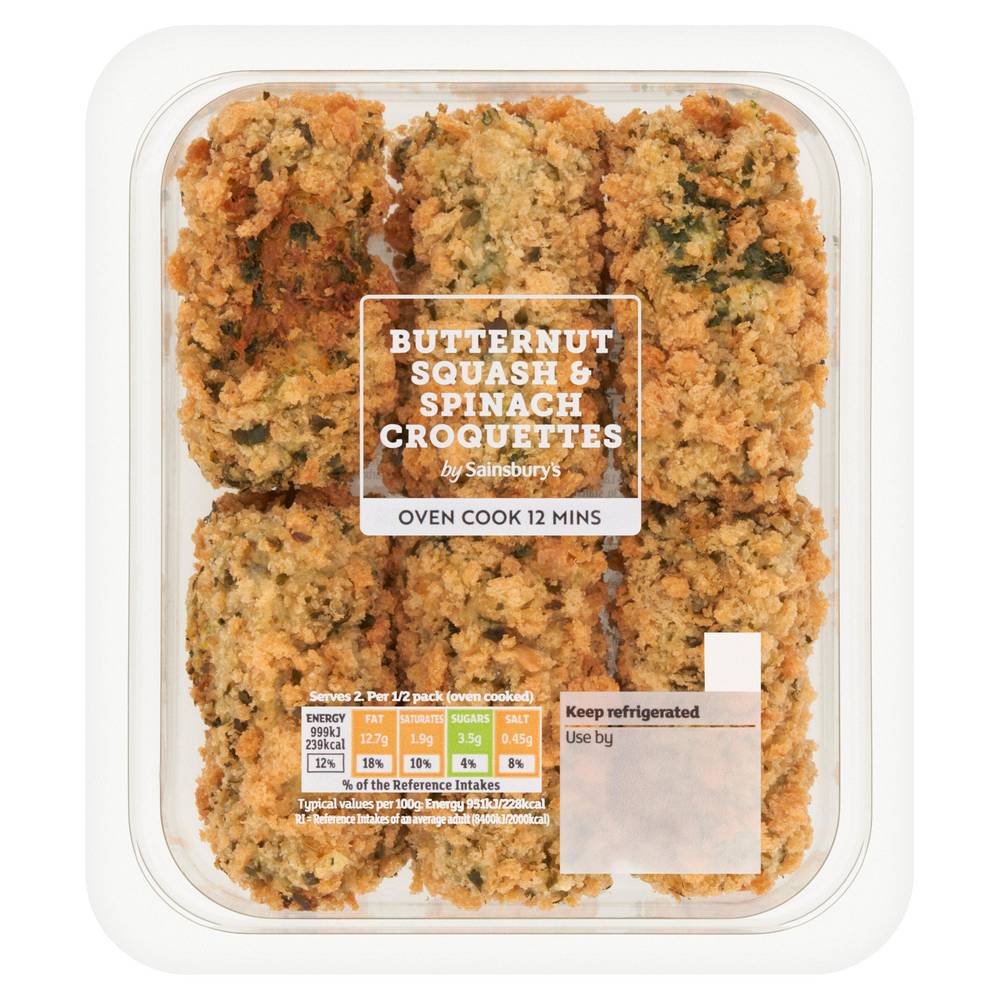 Sainsbury's Butternut Squash & Spinach Croquettes 225g