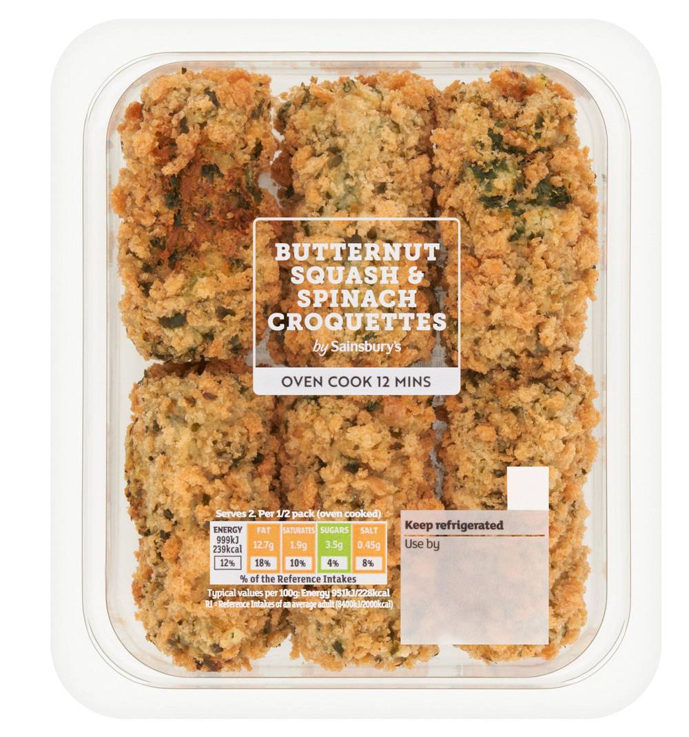 Sainsbury's Butternut Squash & Spinach Croquettes (225g)