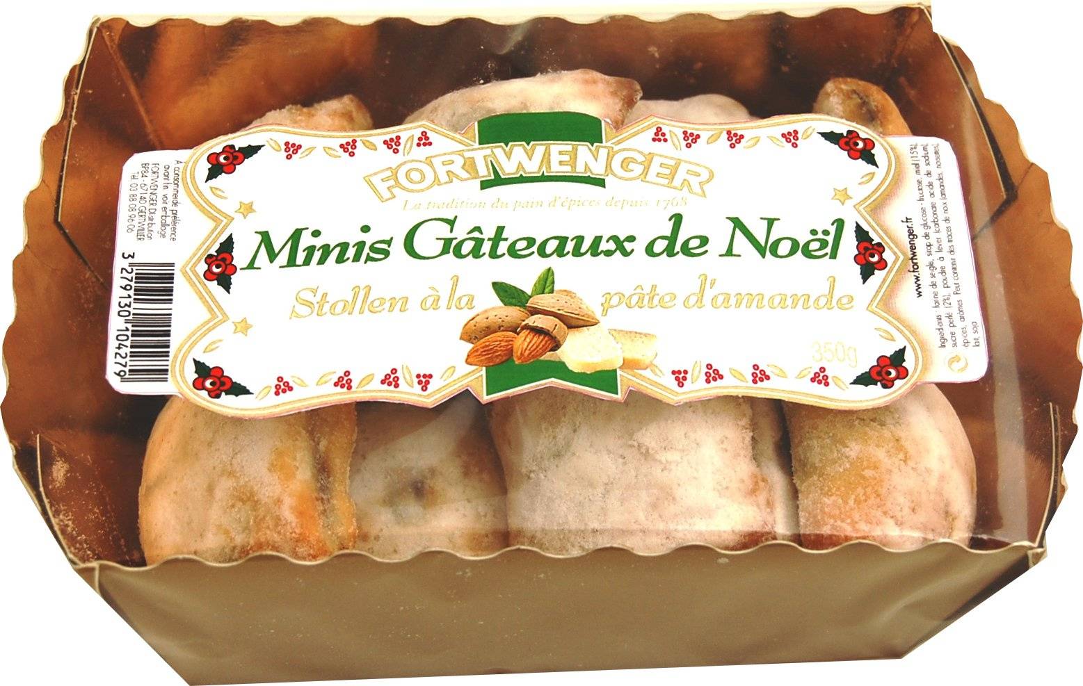 Fortwenger - Minis gâteaux de noël bouchee de stollen de pâte d'amandes (350g)