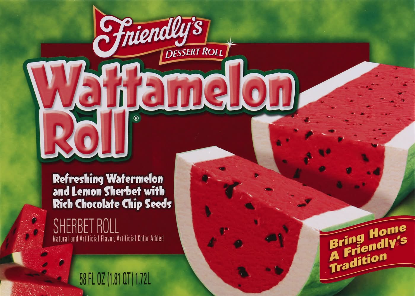 Friendly's Wattamelon Roll Sherbet Rolls (58 fl oz)
