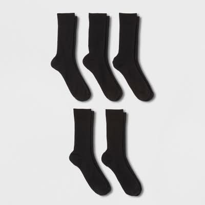 Goodfellow & Co. Flat Knit Dress Socks, Men, 7-12, Black (5 ct)