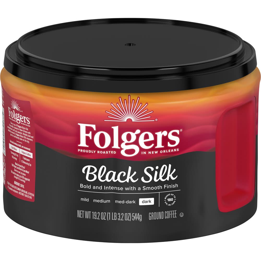 Folgers Black Silk Smooth Dark Roast Ground Coffee (19.2 oz)