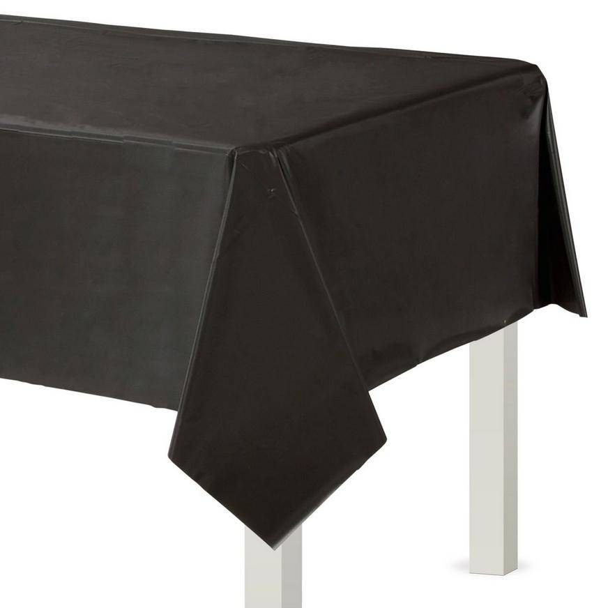 Party City Black Plastic Table Cover (unisex/black)