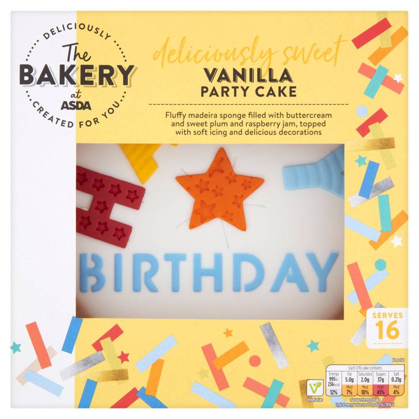 ASDA Vanilla Party Cake each