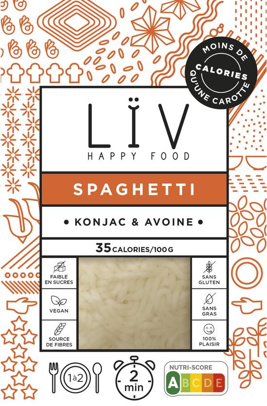 Lïv happy food spaghetti konjac & avoine