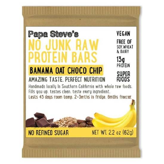 Papa Steve's No Junk Raw Protein Bars (banana oat choco chip)