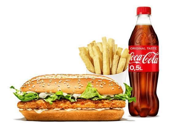 Plant-based Long Chicken® King Menü