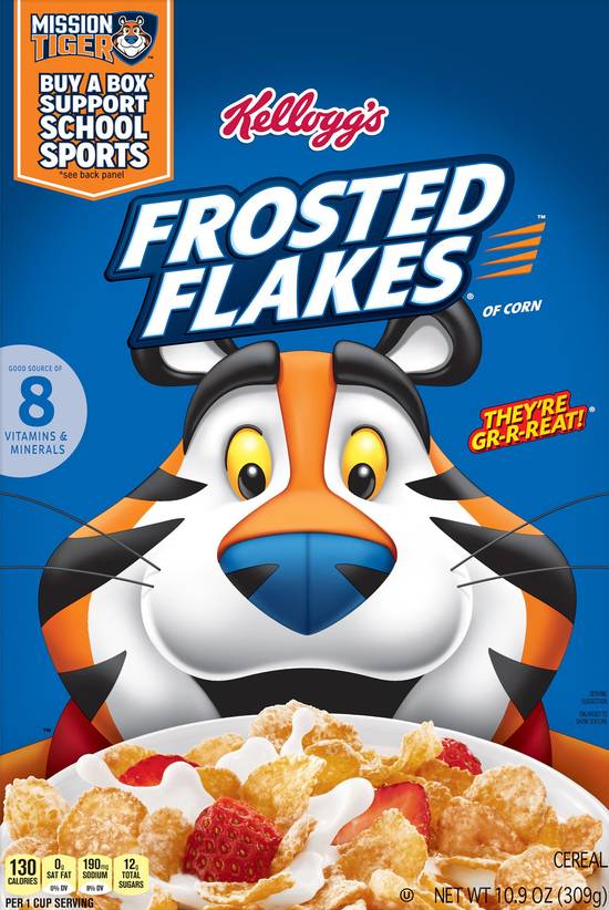 Kellogg's Frosted Flakes Mission Tiger Corn Cereal