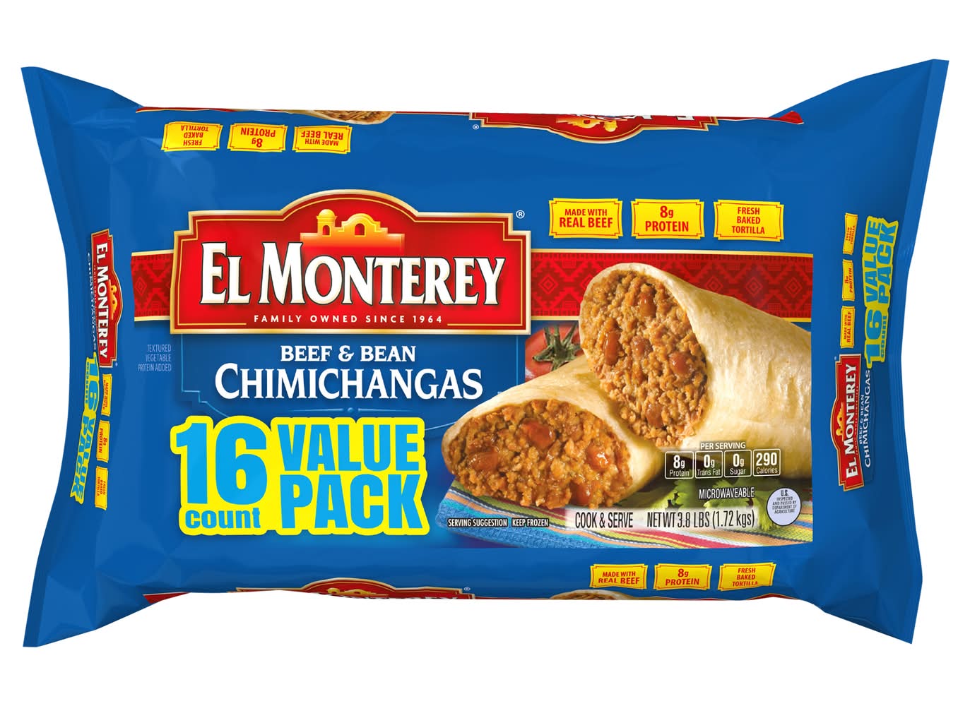 El Monterey Chimichangas Beef and Bean Value pack (3.8 lbs)