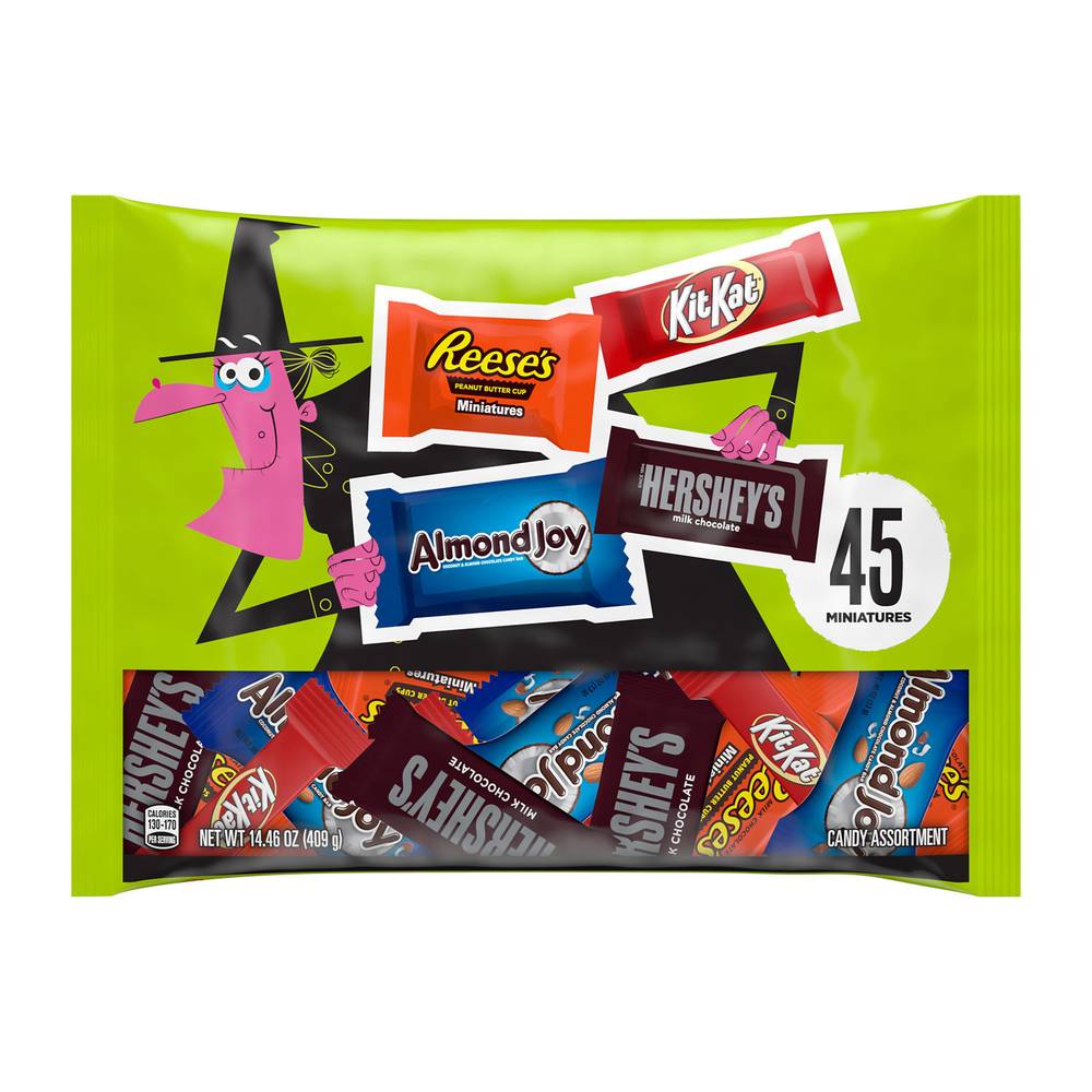 Hershey's Assorted Chocolate Flavors Miniatures Halloween Candy Variety Bag Pieces (0.32 oz)