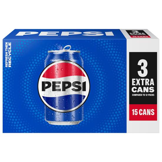 Pepsi Cola Soda (15 ct, 12 fl oz)