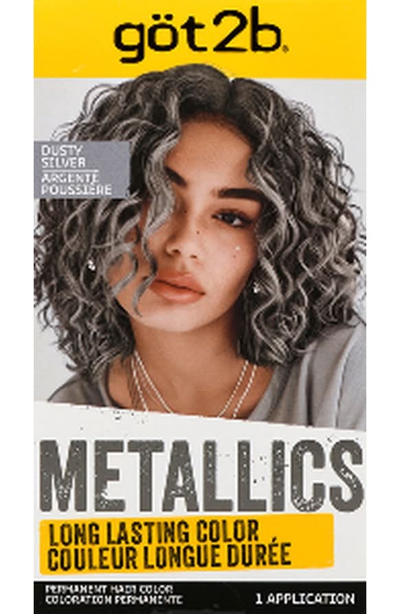 got2b Metallic Permanent Hair Color, M72 Dusty Silver (60 ml)