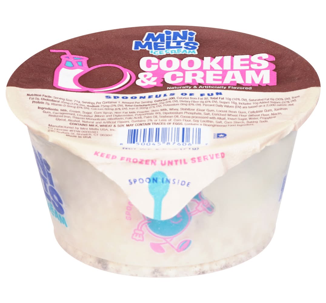 Mini Melts Ice Cream Cup, Cookies & Cream (2.5 oz)