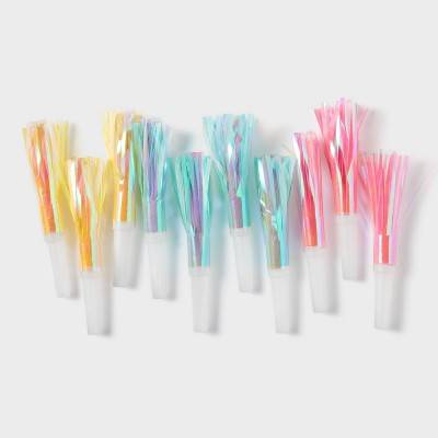 Spritz Iridescent Party Blowers, Cyan-Yellow-Light Pink (10 ct)