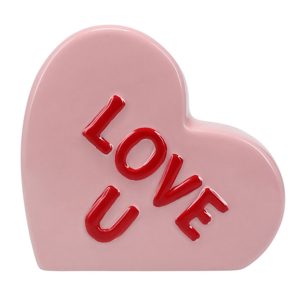Valentine's Ceramic Heart Vase Pink