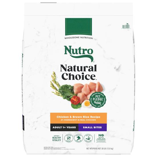 Nutro Wholesome Essentials Small Bites Farm-Raised Chicken, Brown Rice & Sweet Potato Recipe Dry Adult Dog Food, 30 Lbs.