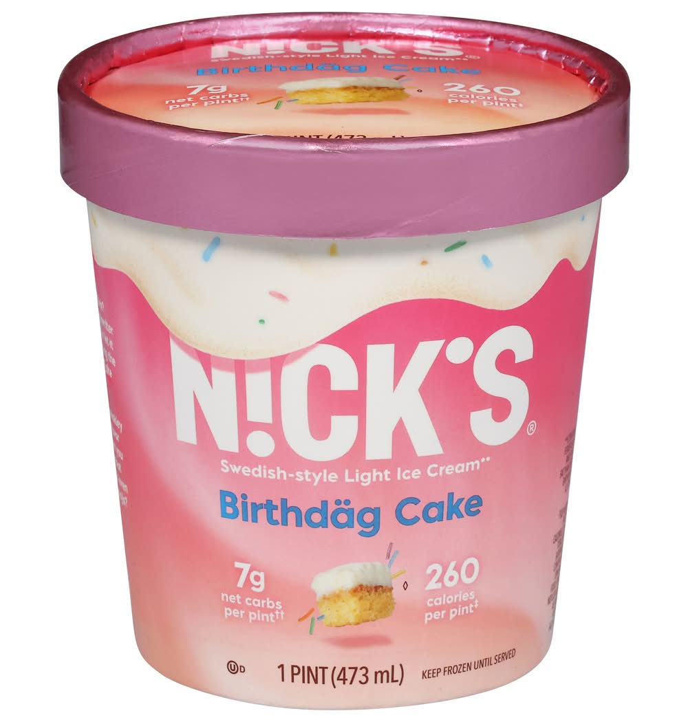 Nick's Swedish Style Light Ice Cream, Birthdag Cake (16 fl oz)
