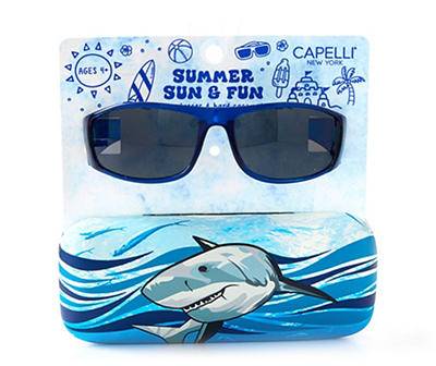 Blue Shark Kids' Sunglasses & Hard Case