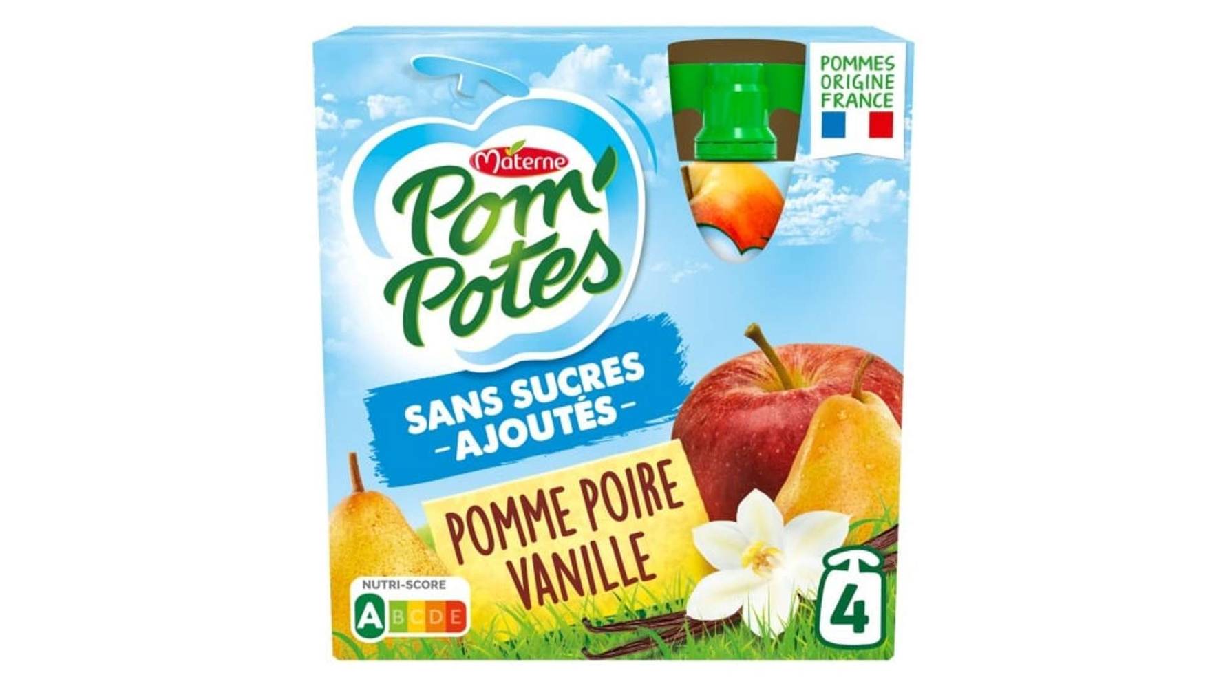 Materne - Pom'potes compotes de fruits (pomme - poire - vanille)