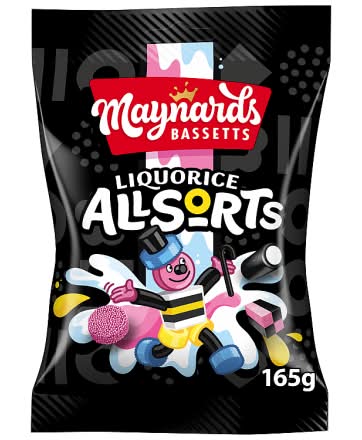 Maynards Bassetts Liquorice Allsorts Gummy Candy (165g)
