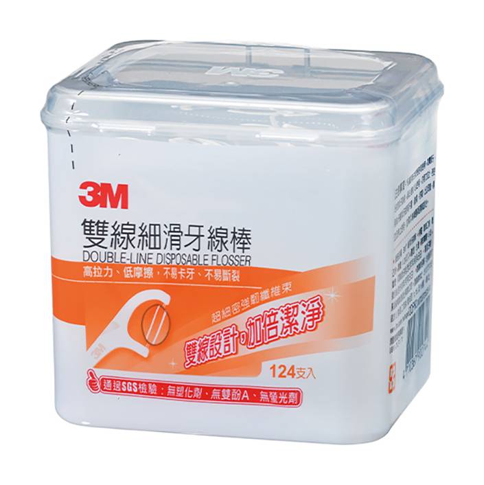 3M 雙線細滑牙線棒-盒裝#655402