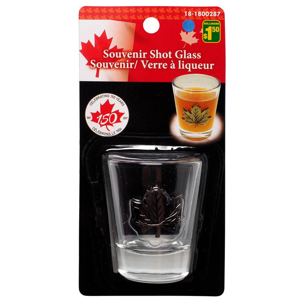 Shot Glass With Pewter Maple Leaf
