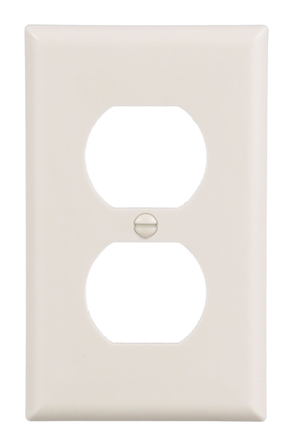 Eaton 1 -Gang Standard Size Light almond Thermoplastic Indoor Duplex Wall Plate