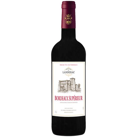 U - Vin rouge Bordeaux supérieur chevalier de landerac AOC  (750 ml)