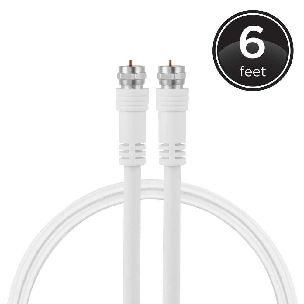 Utilitech 6-ft RG6 White Coaxial Cable