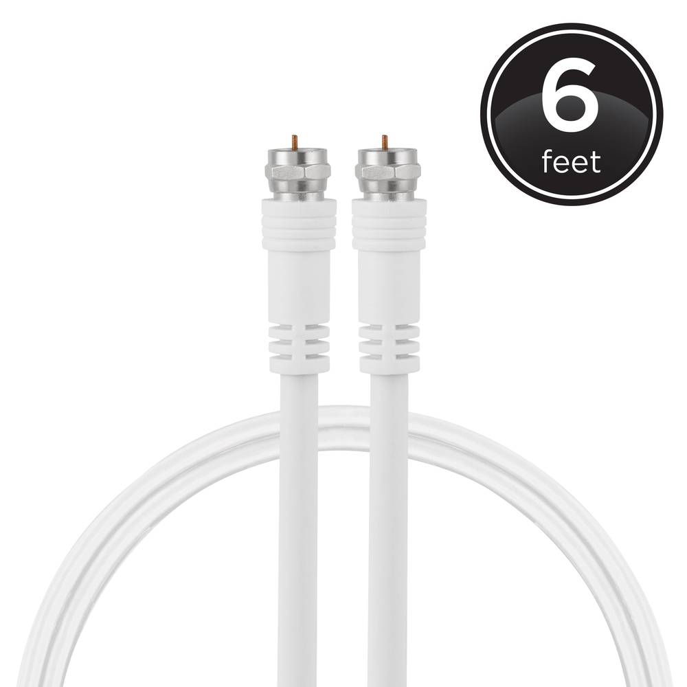 Utilitech 6-ft RG6 White Coaxial Cable | 67097-T1