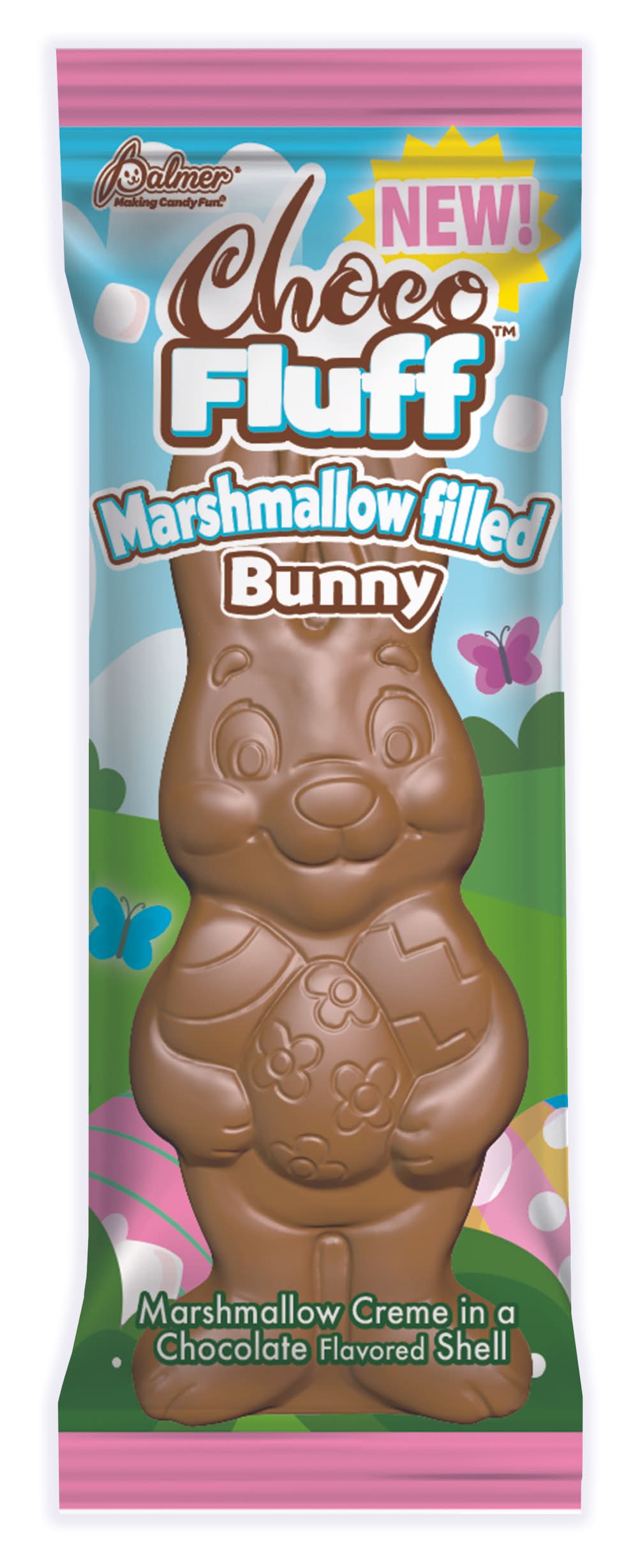 Palmer Choco Fluff Marshmallow Filled Bunny, Chocolate (3.8 oz)