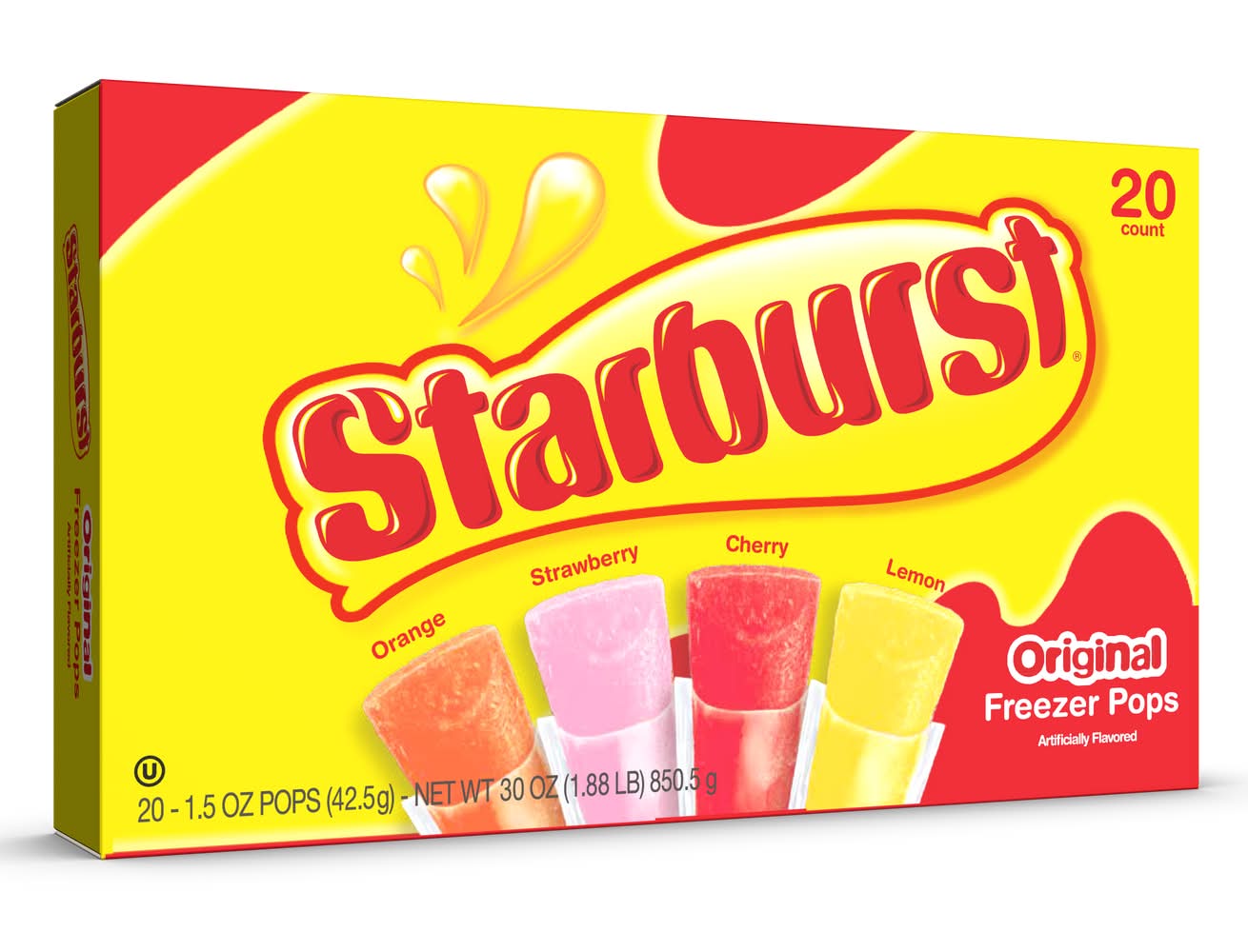 Starburst Freezer Pops, Assorted (1.5 oz, 20 ct)