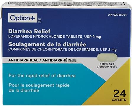 Option+ Diarrhea Relief Loperamide Hydrochloride Tablets (24 ct)