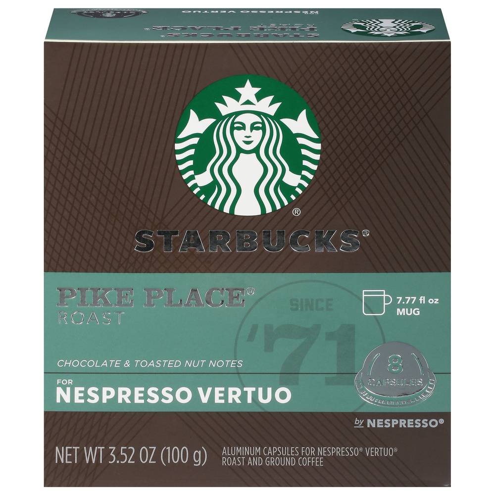 Starbucks Pike Place Roast For Nespresso Vertuo (8 ct)