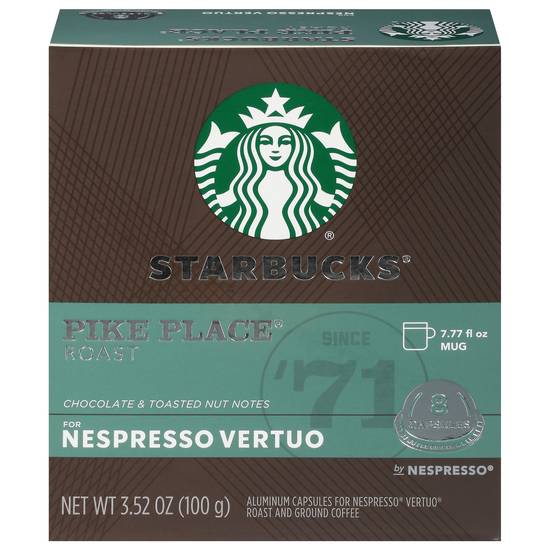 Starbucks Pike Place Roast For Nespresso Vertuo (8 ct)