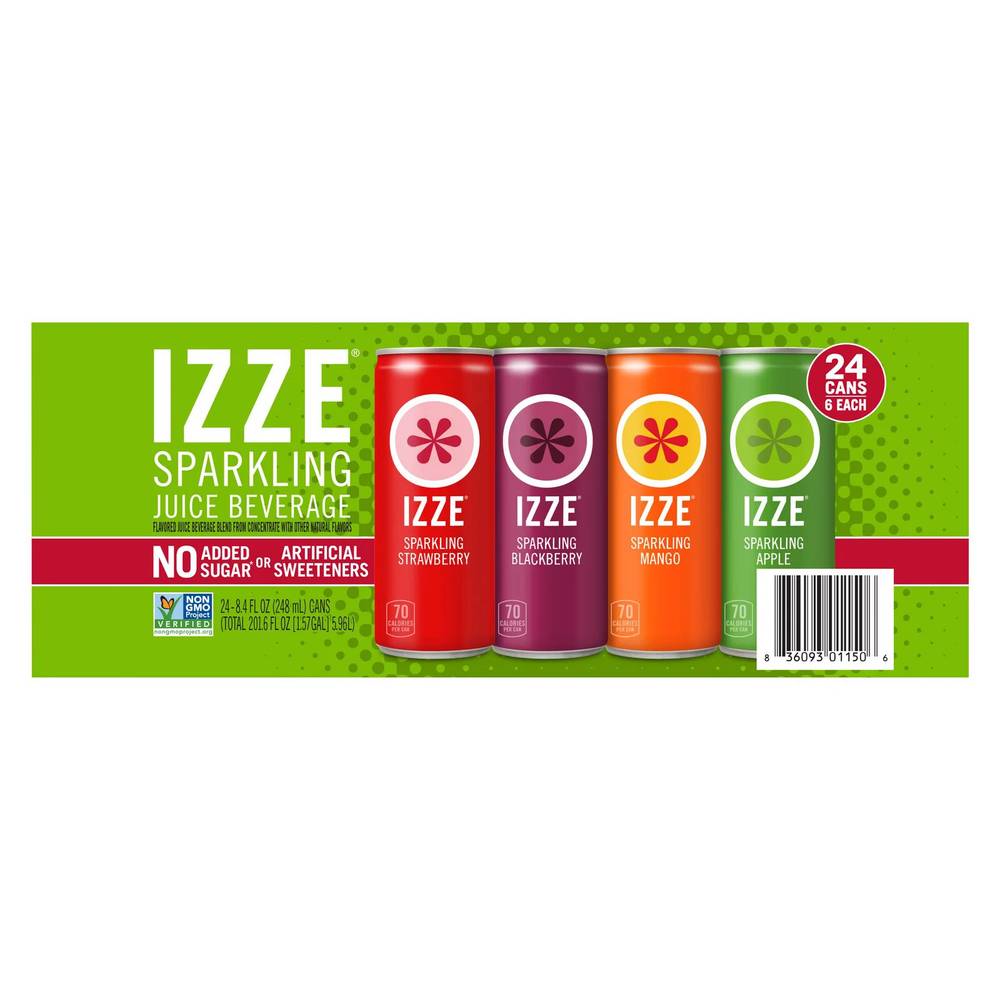 IZZE Sparkling Juice, Assorted (24 x 8.4 fl oz)