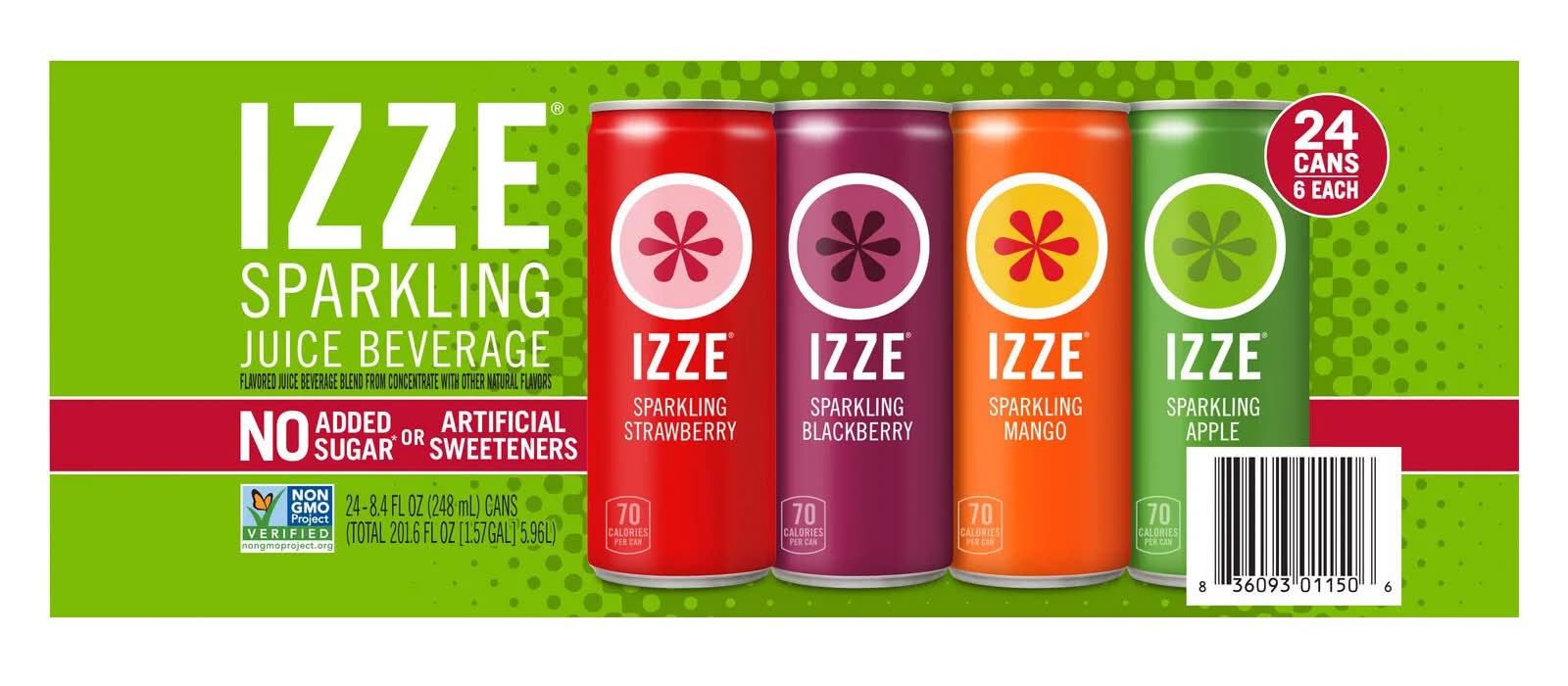 IZZE Sparkling Juice, Assorted (24 x 8.4 fl oz)